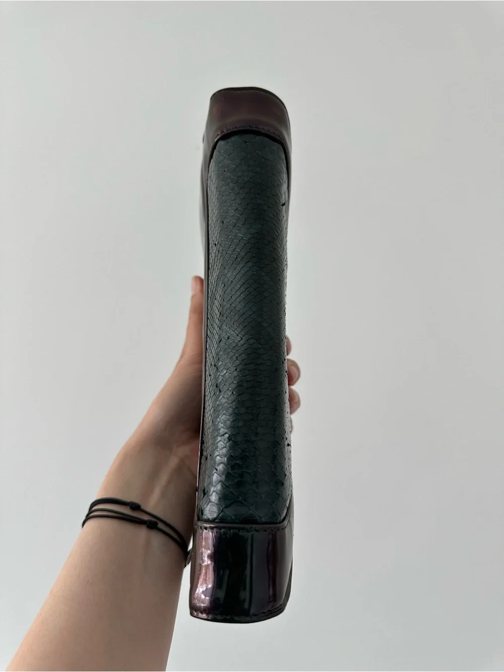 Pauric Sweeney Genuine Python Patent Leather Envelope Clutch Made in Italy